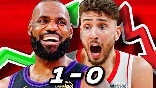 The Rockets Just Got EMBARRASSED by the Lakers
The Houston Rockets and Los Angeles Lakers played game one of their series where, despite Luka Doncic and Austin Reaves being out, the Lakers got the win with LeBron James and Luke Kennard going crazy and Alperen Sengun, Amen Thompson, and everyone in the Rockets young core struggling. It was a bad loss that could prove fatal if it gives the Lakers the time to get healthy. Meanwhile the Denver Nuggets, Minnesota Timberwolves, Cleveland Cavaliers, New York Knicks, Toronto Raptors, and Atlanta Hawks started their NBA Playoff series as well.
Subscribe today and become a Real One
Twitter: https://twitter.com/Three_Cone
Video Submissions: https://forms.gle/7Xgtu1iENEBDibLM9
#nba #basketball #lakers #rockets
0:00 - Rockets vs Lakers was crazy
10:17 - Nuggets vs Timberwolves
13:40 - Knicks vs Hawks
17:33 - Cavaliers vs Raptors
19:11 - Outro The Rockets Just Got EMBARRASSED by the Lakers