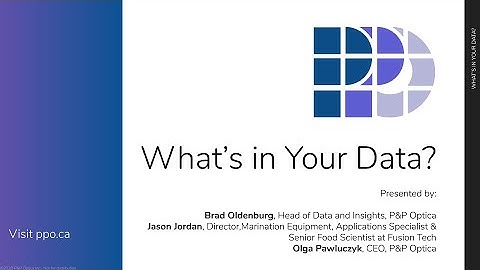 Artificial Intelligence and Machine Learning in the Food Industry - P&P Optica Webinar