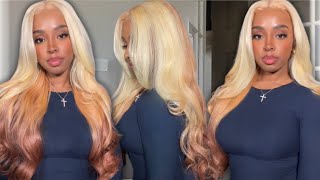 VALENTINE&#39;S DAY HAIR ❤️| BLONDE BROWN OMBRE WIG ON BROWN SKIN | FAIL PROOF INSTALL Ft Ashimary Hair