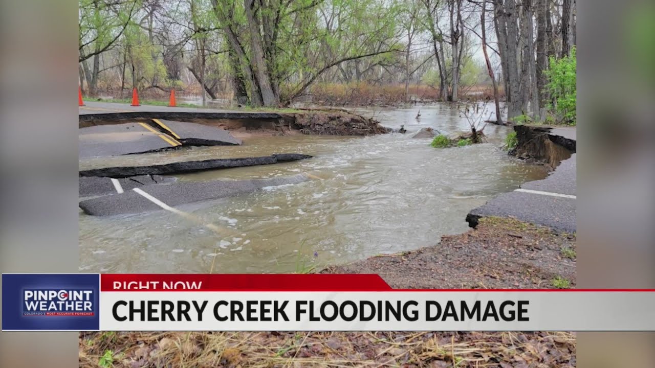 Road washed out at Cherry Creek Reservoir YouTube