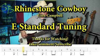 Video thumbnail of "Rhinestone Cowboy - Glen Campbell (Bass Cover with Tabs)"