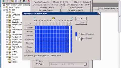 Change logon hours for Windows 2003 users