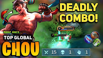 DEADLY COMBO! Chou Best Build 2022 [ Top Global Gameplay ] By Nerf Arcz - Mobile Legends