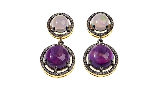Celebrity Rarities Amethyst, Opal and Champagne Diamond Earrings Net Worth