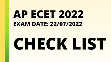 AP ECET 2022  EXAM BASIC INFO | EXAM CHECK LIST