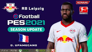 D. UPAMECANO face stats (RB Leipzig) How to create in PES 2021