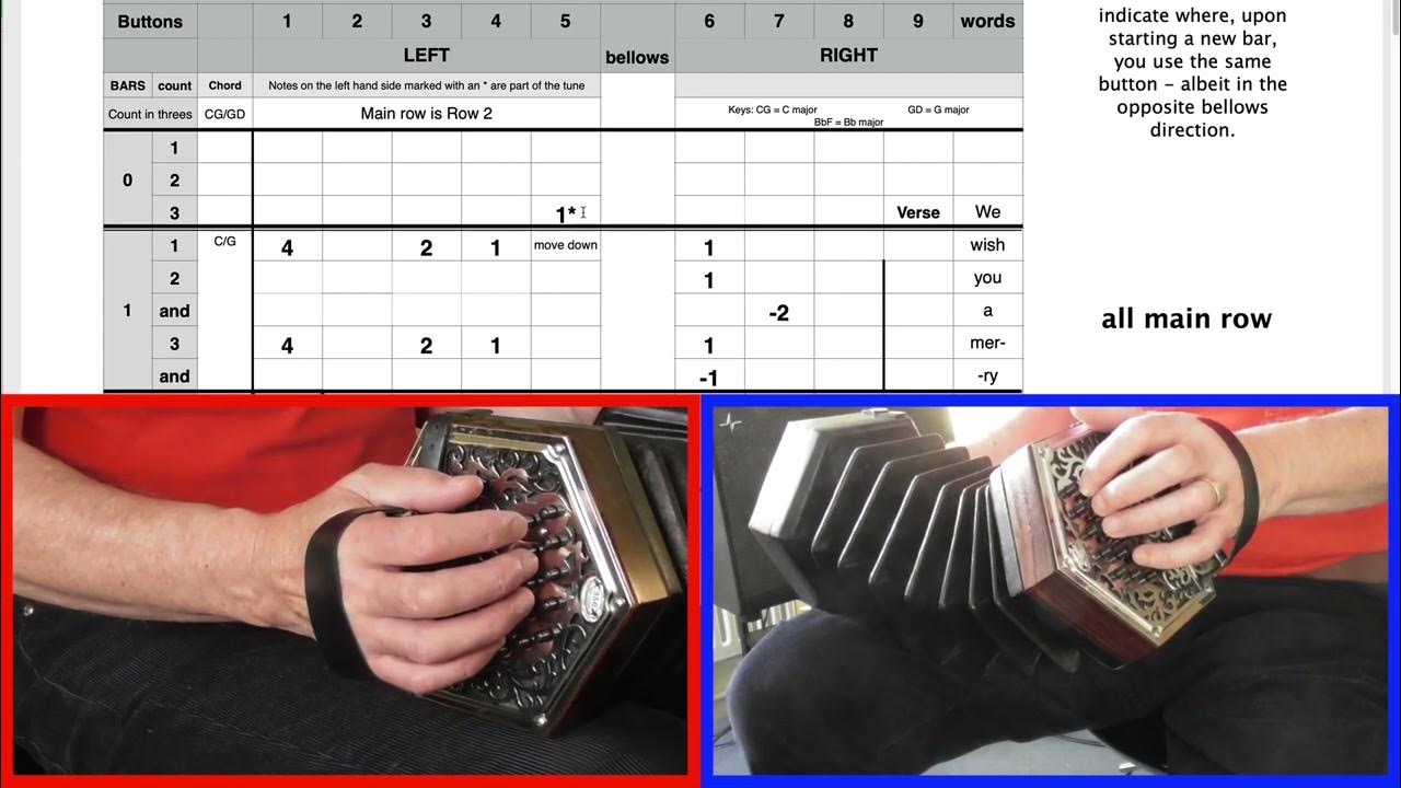 We Wish You A Merry Christmas 20 Button CG Anglo Concertina Performance Video With Tutorial