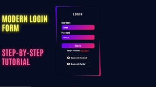 Modern Login Form Tutorial in HTMl & CSS (Step By Step) | Codeum