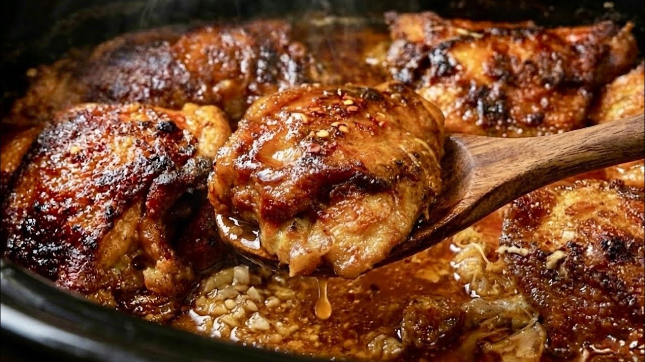 The BEST EVER Slow Cooker Chicken Thighs - YouTube