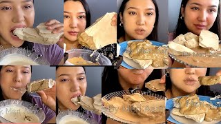 #Turkistanclay with cream Mukbang 😋#crunchy#satifying by (Meri Asmr) ❤️