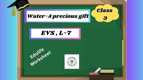 Water – A Precious Gift | Chapter 7 | EVS Class 3 | Edulife Worksheet | #ncert