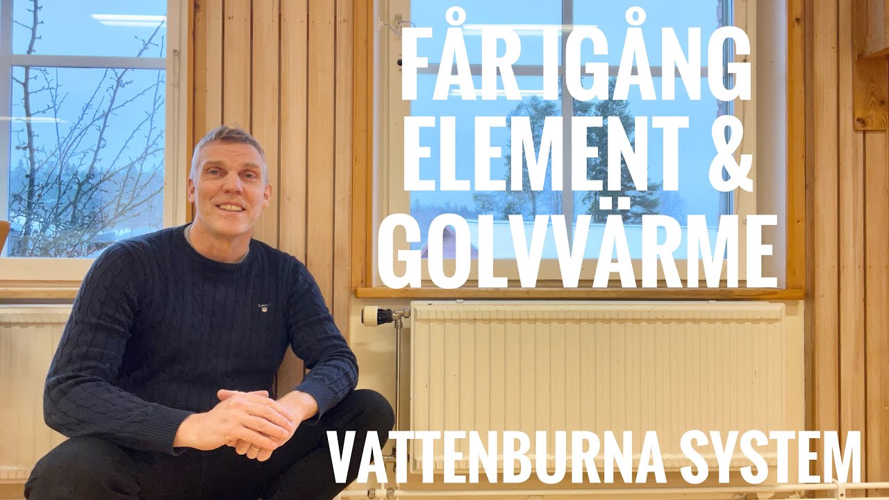 Får igång kalla element och golvvärme. Luftar, justerar radiatorventil och fyller på vatten trycket.