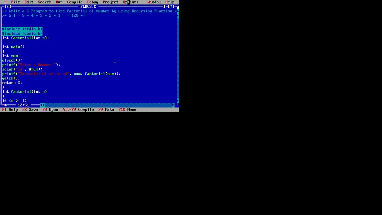C Program to find Factorial of number by using Recursive Function