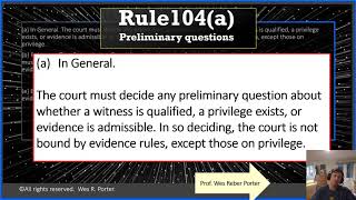 Federal Rules of Evidence (FRE) Rule 104  Preliminary questions