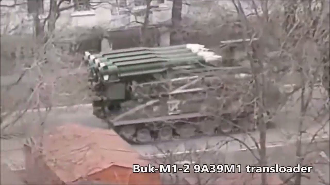 Russian Buk M1 Telar and Transloader in Berdyansk 