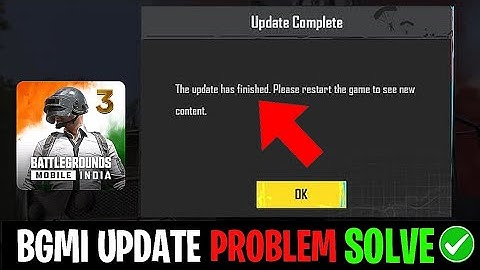BGMI The Update Has Finished Please Restart The Game Fix✅ || Bgmi Not Opening