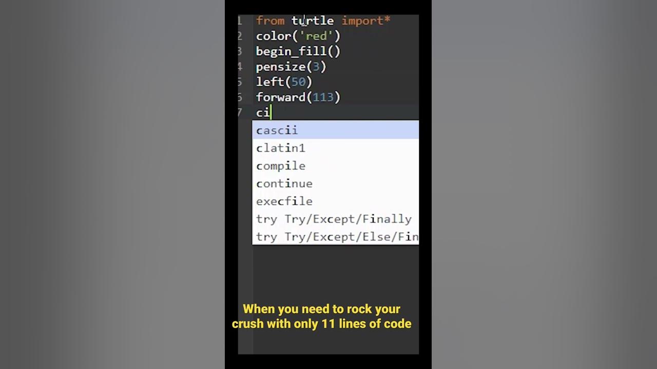 When you need to rock your crush with only 11 lines of codes. #python # ...