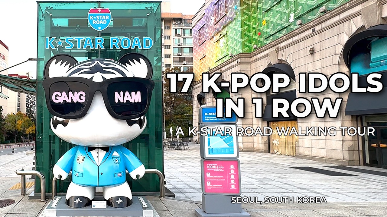 🇰🇷 K-Star Road Walking Tour | All 17 Gangnamdol Statues (BTS
