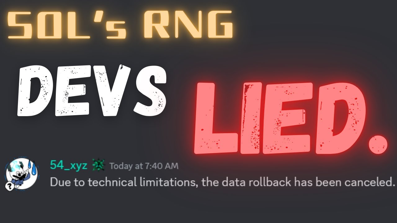 Why Rollback in SOL'S RNG is CANCELLED. - YouTube