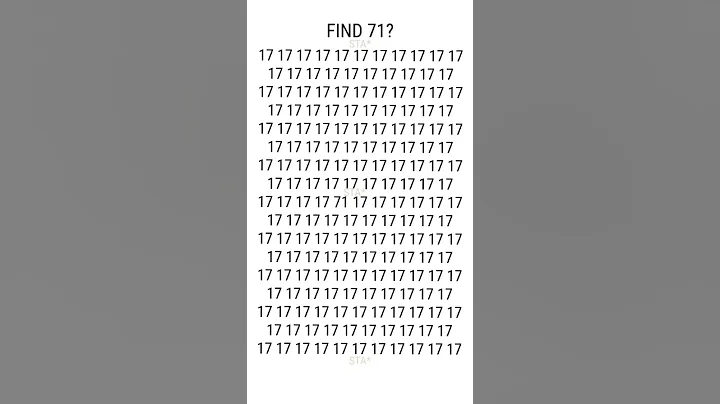 Find 71? | Brain Teases #shorts  #puzzle  #opticalillusion