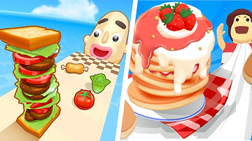 Sandwich Runner Vs Pancake Run - All Levels NEW UPDATE Gameplay Android, iOS #116