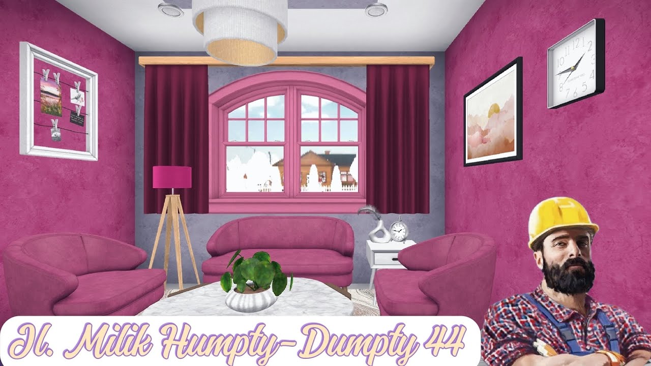 Dekorasi warna ungu-pink dihouse flipper mobile Decoration 185