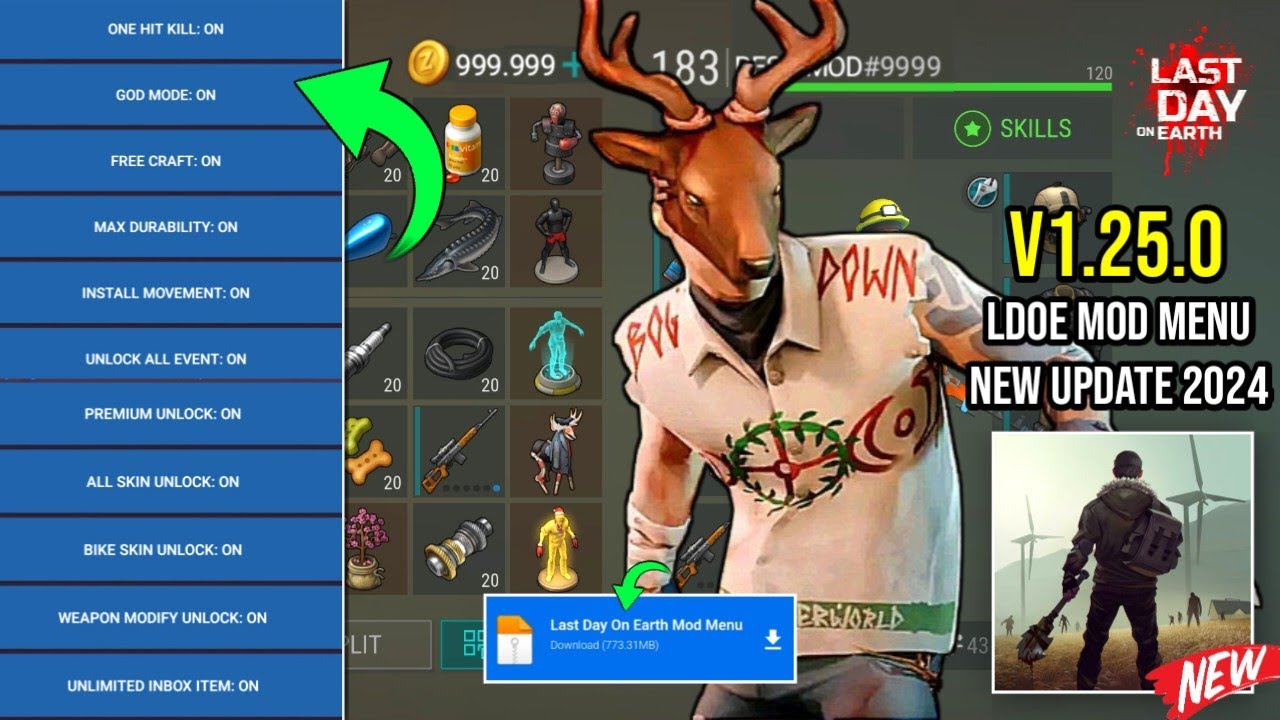 LAST DAY ON EARTH MOD MENU 1.25.0 LDOE Mega Mod
