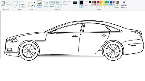 How to draw Jaguar Car | Drawing Car on computer using Ms Paint | Car Drawing Easily.