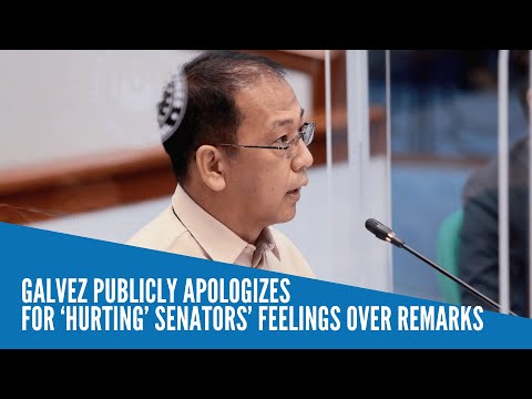 Galvez publicly apologizes for 'hurting' senators' feelings over remarks