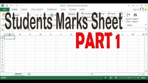 Making Students Marks Sheet in MS Excel 2013 - Part 1