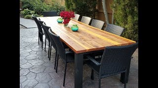 We wanted an outdoor table that could hold the whole family and since we couldn