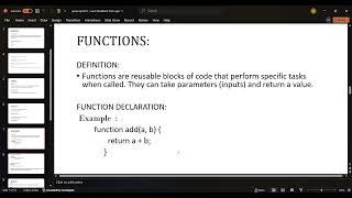 Basic concepts of javascript | variables | arrays | functions | objects | loops
