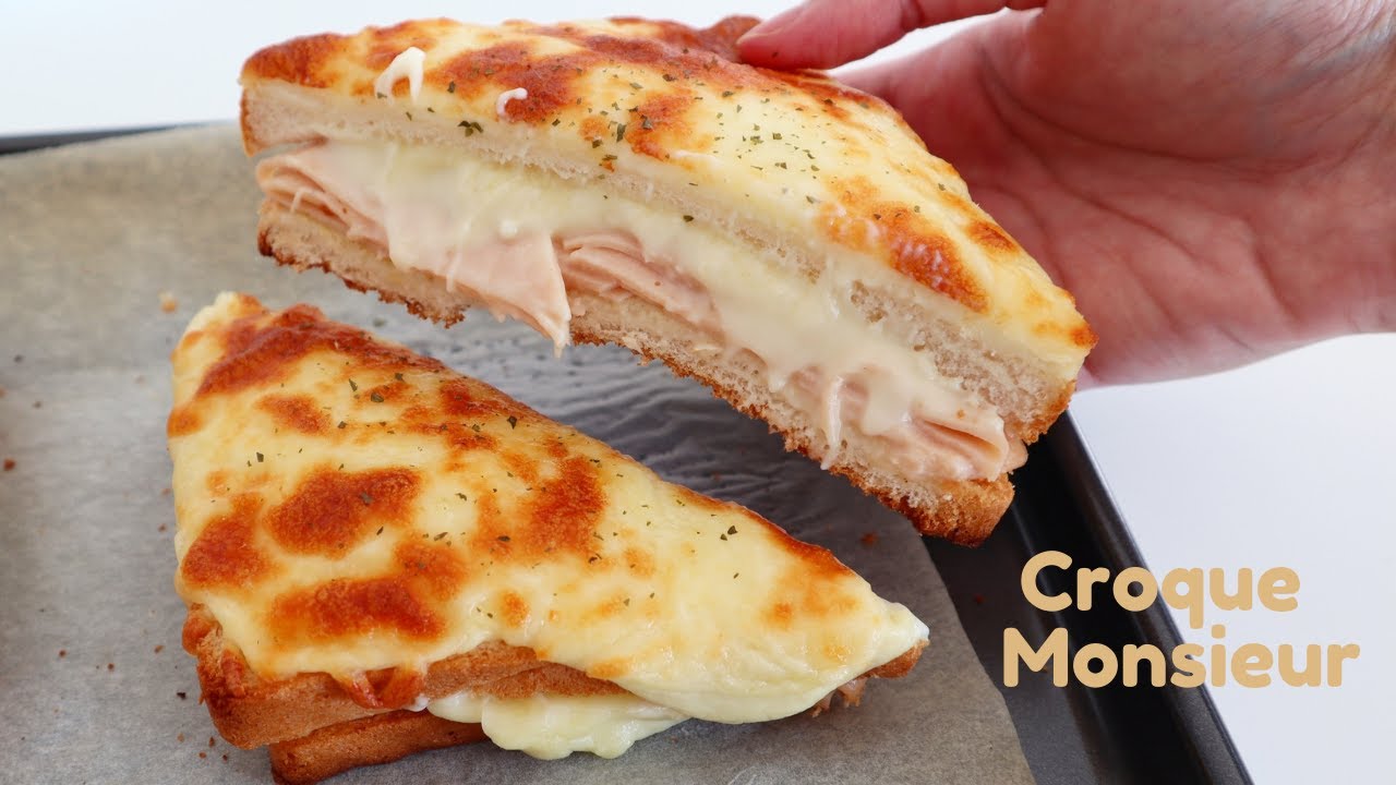 EASY & SIMPLE CROQUE MONSIEUR RECIPE  FRENCH HAM & CHEESE SANDWICH 