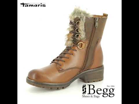 Tamaris Talues 85 26212 21 441 Tan Leather Ankle Boots Youtube