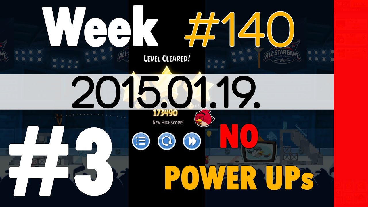 Angry Birds Friends Tournament Level 3 Week 140 NoPowerUps Walkthrough - High Score