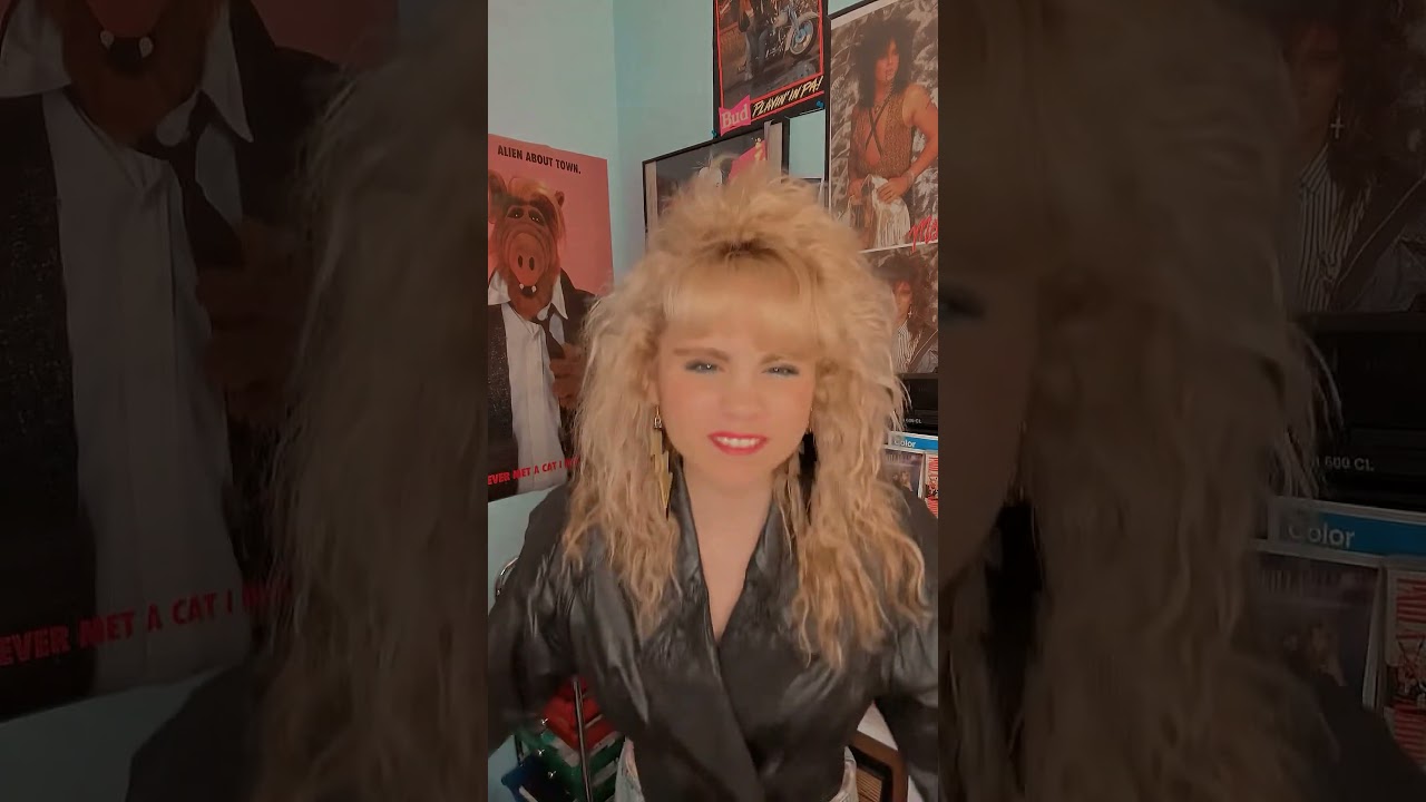 Leather Eighties Babe in Leather Vintage Jacket