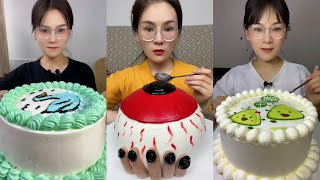 Eating Most Delicious Creamy Cake🤍 🍰 ( soft chewy sounds ) 크림 케이크 먹방  MUKBANG Satisfying