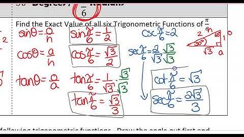 7-3b Exact Values of Trig Functions (30degrees)