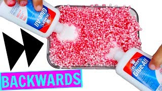 MAKING SLIME BACKWARDS! Satisfying Reverse Slime Making Challenge! How To Make Slime in REVERSE! Wealth