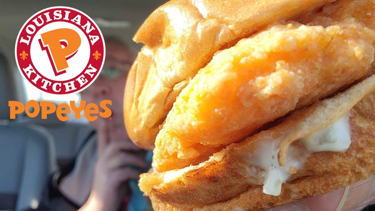 Review Popeyes Flounder Fish Sandwich YouTube