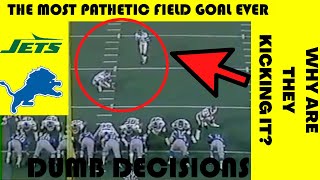 Dumb Decisions: The Most PATHETIC Field Goal Ever | Jets @ Lions (NFL Thanksgiving- 1985)