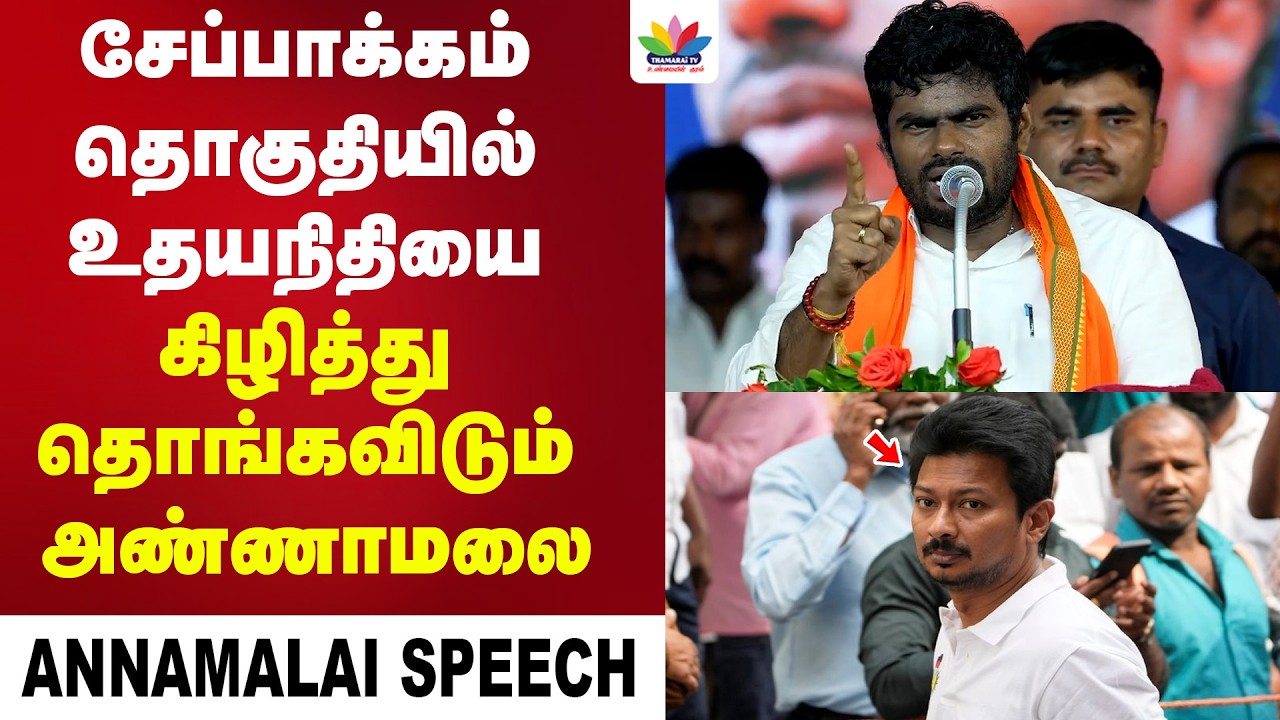 சேப்பாக்கம் தொகுதியில் உதயநிதியை கிழித்து தொங்கவிட்ட அண்ணாமலை | Annamalai Speech | Udhayanidhi