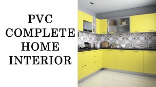 PVC Complete Home Interior - Louvers Panel | UV Marble Sheet | Modular Kitchen  | PVC Interiors