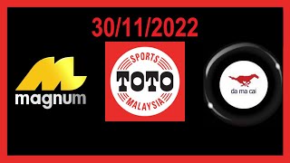 MAGNUM TOTO DAMACAI 4D CARTA/CHART 30/11/2022