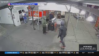 Security video captured the armed robbery of a popular South LA food truck