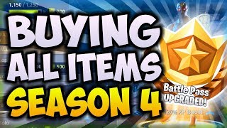 *NEW* OMEGA SKIN - BUYING EVERY ITEM IN BATTLE PASS SEASON 4!! (UNLOCK 100 TIER ITEMS IN FORTNITE)
