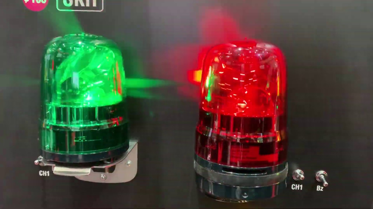 パトライト LED回転灯 SKH型 電材ランド - YouTube