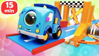 Машинки Мокас решили проверить кто из них быстрее! 🏎 Сборник мультфильмов для маленьких