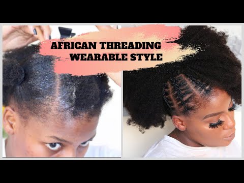 how-to-|african-threading-|-short-4c-hair-updo-|-wearable-style