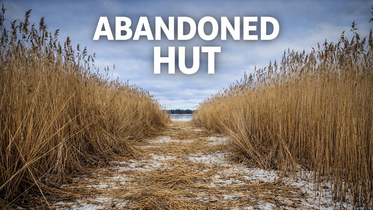 Clearing Reeds on a Frozen Lake | Discovering an Abandoned Fishing Hut